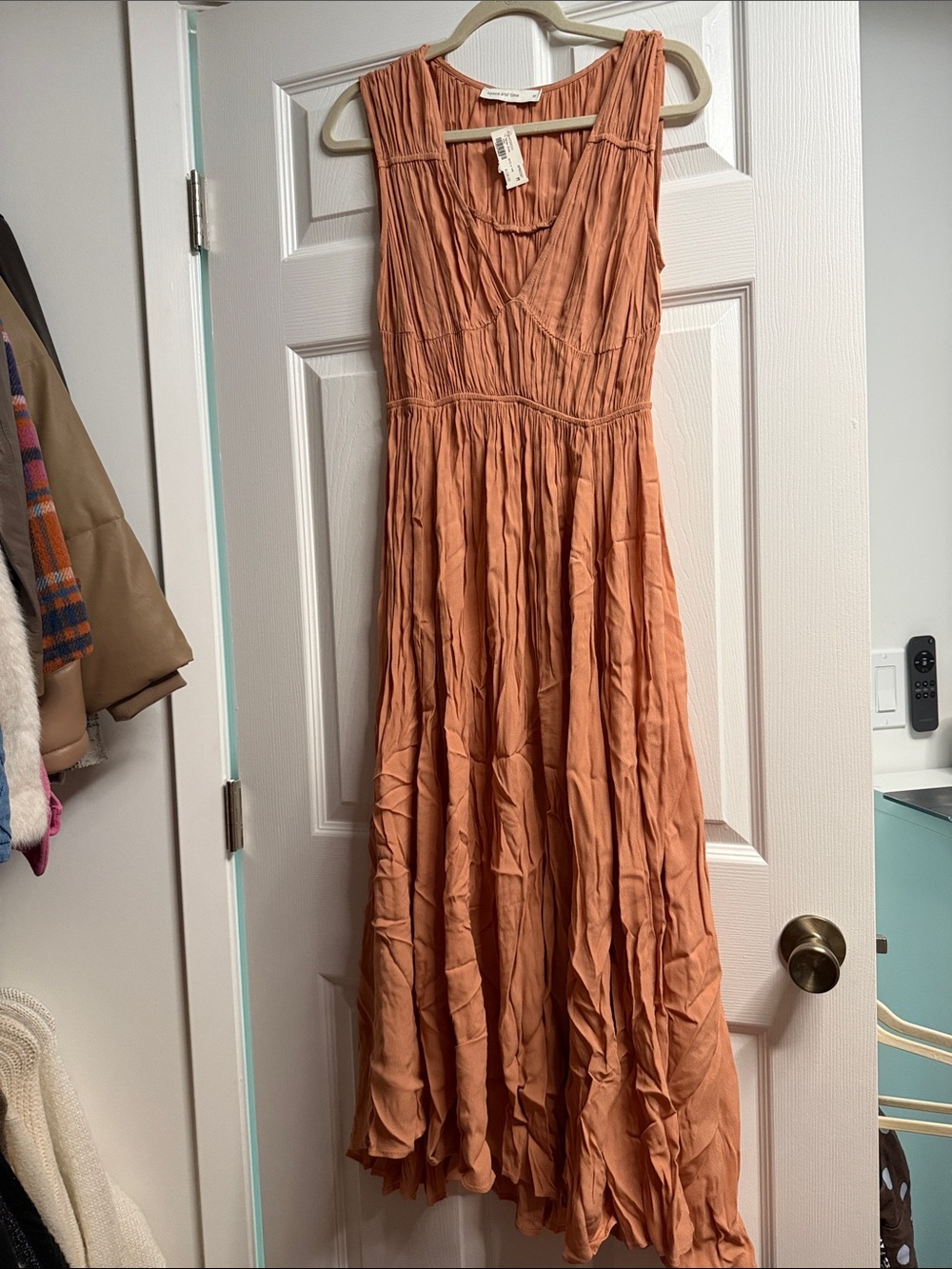 Rustic Terracotta Sleeveless Maxi Dress